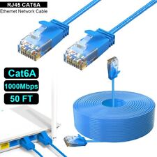 CAT6a Network Cable Ultra Slim LAN RJ45 Ethernet Cable Gigabit Lead 50FT Long picture