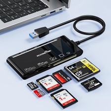7-in-1 USB 3.0 Multi-Card Reader Hub - Fast 5Gbps for SD/TF/CF/Micro SD Cards picture