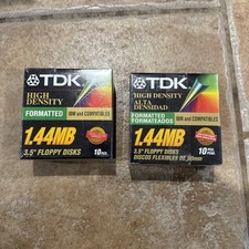 (2) TDK 3.5in 1.44MB IBM Formatted High Density Floppy Disks 10 Pack New Sealed picture
