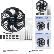10 Inch Black Universal Electric Radiator Slim Fan 12V 80W High Performance C... picture