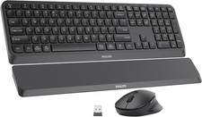 PHILIPS Bluetooth Keyboard and Mouse Combo, Ergonomic Design with Wrist Rest for picture