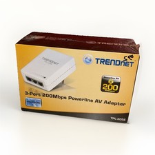 TRENDnet TPL-305E 200 Mbps Powerline AV Adapter, 3-Port Ethernet, White picture