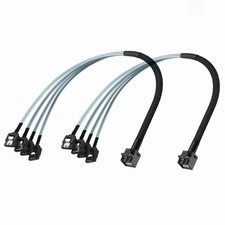 10Gtek MiniSAS HD SFF-8643 Breakout to 4xSATA Cable, for Server JBOD/Storage Tra picture