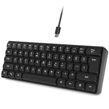 Wired RGB Gaming Membrance Keyboard. 60 Percent Mini Creamy LED Computer Keyb... picture