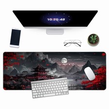 Japanese Riverside Full Moon Desk Mat Large Mouse Pad Gaming Mousepad Extende... picture