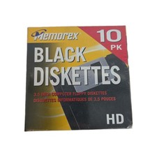 Memorex 10 Pk Black 3.5 Inch Diskettes New Sealed picture