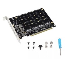4-Port M.2 NVME SSD to PCIe 3.0 4.0 X16 Connector Expansion Card 4 x 32Gbps picture