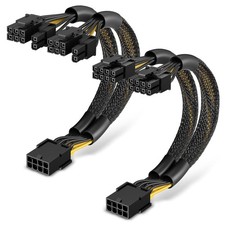 2-Pack PCIe 8 Pin to Dual 8 Pin (6+2) Power Adapter Cable, 9 Inches, with Heat-S picture