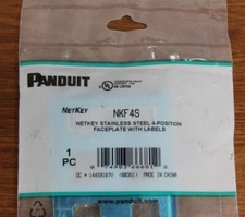 Panduit  NetKey - NKF4S - 4 Position Stainless Steel Faceplate w/ Labels ONE NEW picture