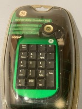 GE Retractable Number Pad USB Portable For Laptop Green Unopened New picture