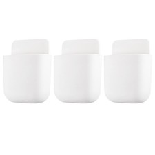 Remote Control Holder 3 Pcs Wall Mount Self Adhesive White BSYH019 kulusion Home picture