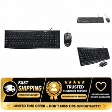 Logitech MK200 Wired Keyboard and Mouse Combo Full Size Media Keys USB picture