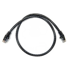 2 ft. BLACK Mold-Injected Patch Cable 4 Pair Gold Plated Contacts Vertical Cable picture