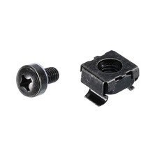 Rack Mount Cage Nuts M6x10mm Iron Zinc Plated with Washers, Black 20 Sets picture