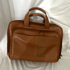 Hartmann Leather Briefcase 15 in Laptop Brown/Beige Padded w/ Partitions picture