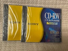 Sony CD-RW650. Multi Speed, 1X, 2X, 4X - 650MB Brand New 2 Pack picture