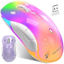 memzuoix 2.4G LED Wireless Mouse, Rechargeable Ergonomic Mouse with Detachable picture