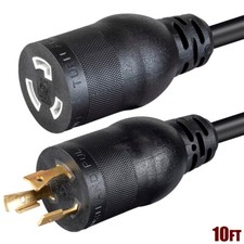 10FT Power Cord Extension Cable NEMA L5-20P to L5-20R Lock Connector 12AWG 20A picture