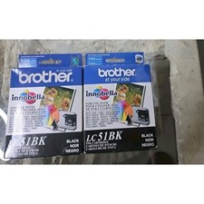 2 PACK Brother Genuine LC51Bk Black Ink Cartridge Dcp-130c/330c/350c/mfc-230c picture