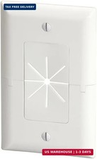 DATA COMM Electronics 45-0017-WH Split Style TV Outlet Covers Wall Plate w/ Flex picture