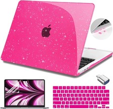 Glitter Case for MacBook Air 13 Inch M5 M4 M3 M2 Chip Release 2022-2026, Rose Pi picture