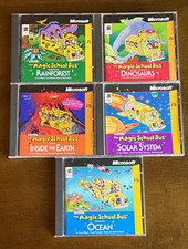 Magic School Bus 5 PC CD-ROM Game Lot: Solar System Ocean Dinosaurs NOT TESTED picture