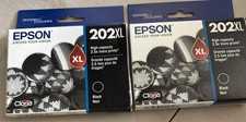 2x Epson 202XL 202 Black High-Capacity Ink Cartridge 06/2023 Lot Of 2 New Sealed picture