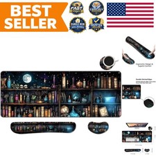 XXL Ultra-Thick Gaming Mouse Pad with Memory Foam Wrist Rests - Stylish Design picture