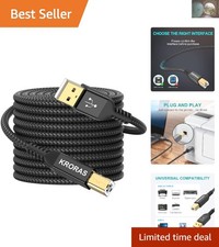 Reinforced 20ft USB Printer Cable - Fast Data Transfer & Versatile Compatibility picture