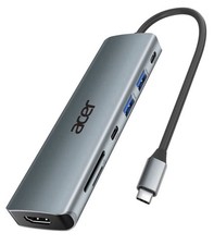 Acer 7-in-1 USB-C Hub 4K HDMI, 100W PD, USB-A, SD Card Reader, Space Grey picture