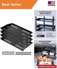 1U Server Rack Shelf, 4 PCS, 50 lbs Max Load-Bearing Vented Cantilever picture