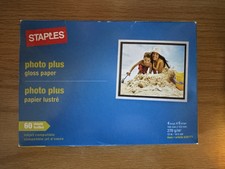5 Packs Staples Photo Plus Gloss Paper 4 X 6 60 Sheets New Sealed - 300 TOTAL picture