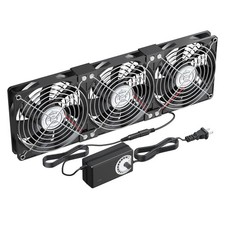 3X120Mm Computer Fans with AC Plug & Speed Controller - 12V DC Cooling Fans for picture