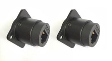 2Pcs RJ45 Adapter Cat 6 Feedthru Panel Mount (D Type) Connector-Female to Female picture