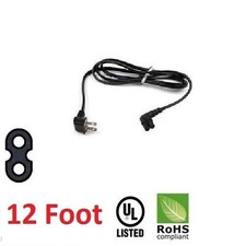 12 foot Power Cord 2 pin Prong Figure 8 Plug 90° Right angled for Samsung TV  picture