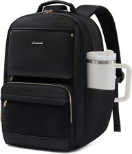 Stylish Waterproof Laptop Backpack for Women, 15.6 Inch, Large Capacity, Black picture