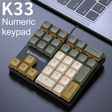 K33 33-Key Mechanical Numeric Keypad RGB PBT Keycaps USB Wired Blue Switch picture