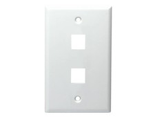 Monoprice Mid-Size Keystone Plate 2 Port, Ultra White, UL picture