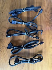 5pack: Genuine EVGA Sleeved 6-Pin to 3x SATA SSD/HDD Drive PC Power Supply Cable picture