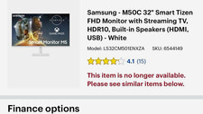 Samsung Smart Monitor M5 M50C 32in FHD Tizen Smart TV HDR10 Speakers White picture