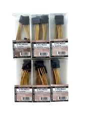 4-Pin Molex to 3xSATA Connector Sleeved Adapter Cable 8in *LOT OF 6* picture