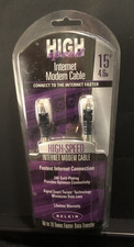 BELKIN HIGH SPEED INTERNET MODEM CABLE 15' 24k GOLD-PLATING F3L900-15-ICE-S NEW  picture