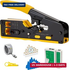RJ45 Crimp Tool Pass Through Kit - Professional Complete Ethernet Crimping tool picture
