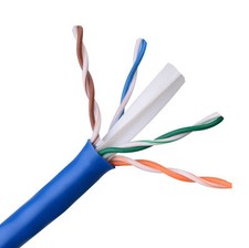 CAT6A Ethernet Cable 750MHz Plenum CMP 10G 23 AWG BARE COPPER Wire Blue - 100FT picture