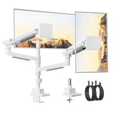 monTEK Sleek Aluminum Monitor Arm for 17–57” Dual with USB, White picture