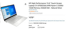 HP HIGH PERFORMANCE  WXGA Touch Ryzen 5 3500U 12GB RAM 1TB NVME 3YR WARRANTY picture