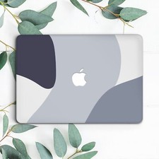 Blue Gray Mixed Color Abstract Shapes Hard Case For Macbook Pro 13 15 16 Air 13 picture