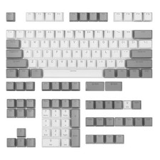 PBT Keycaps Backlit Cherry MX Doubleshot OEM Profile Translucent Grey White picture