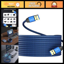 25FT USB 3.0 Male to Male Cable - Durable Braided Data Transfer for Hard Drives, picture
