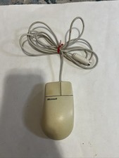 Vtg Microsoft Mouse Port Compatible PS/2 Wired Mouse 2.1A Trackball 91289 picture